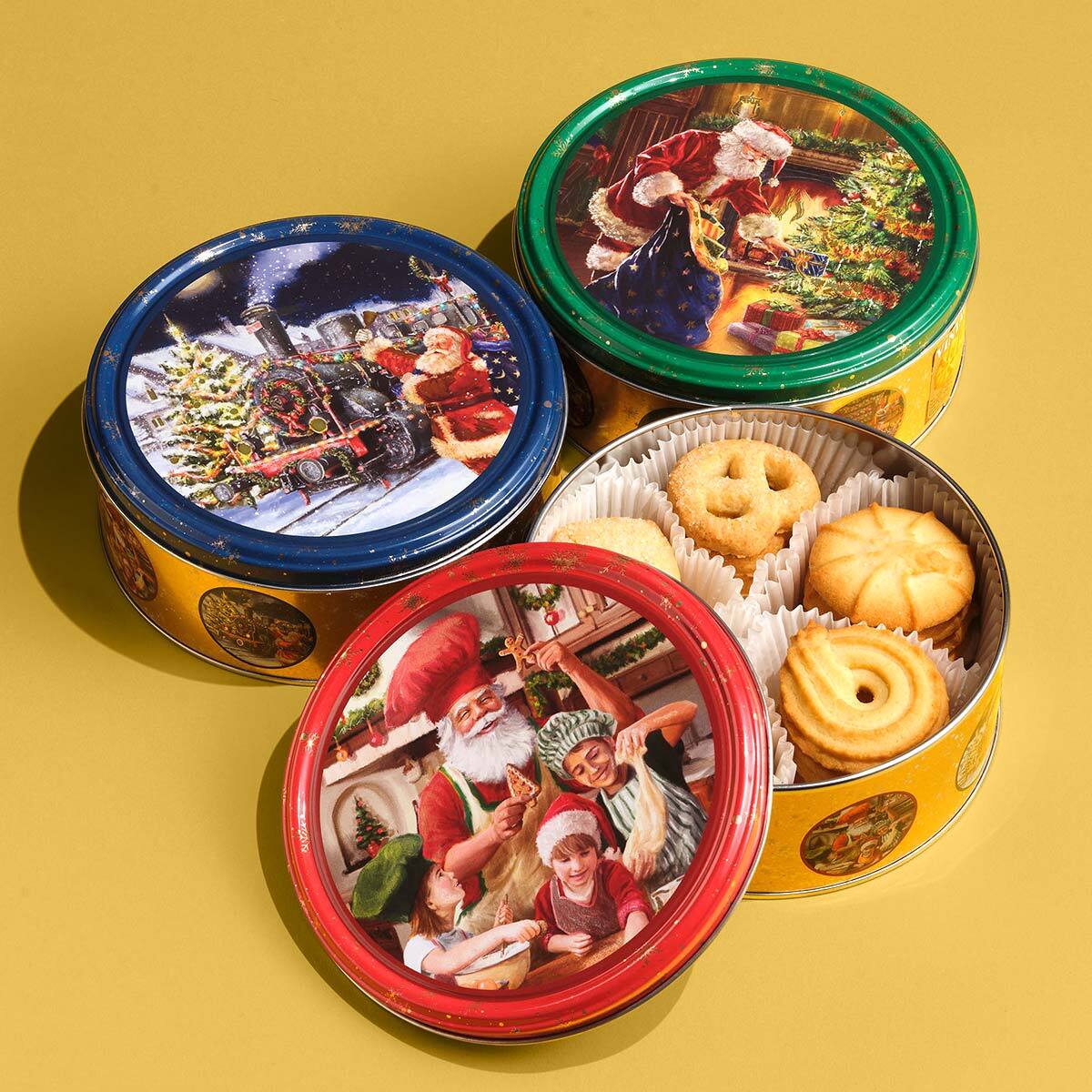 デンマークから直輸入！「クリスマスクッキー缶」が登場】 サンタが