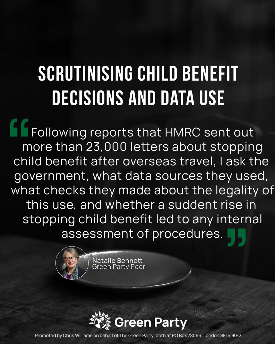 natalieben's tweet image. Thousands of families reportedly received letters about stopping child benefit after overseas travel.

I’ve asked the Government how this data was used, whether it was legal, and if any internal review took place.

#PublicAccountability #ChildBenefit
