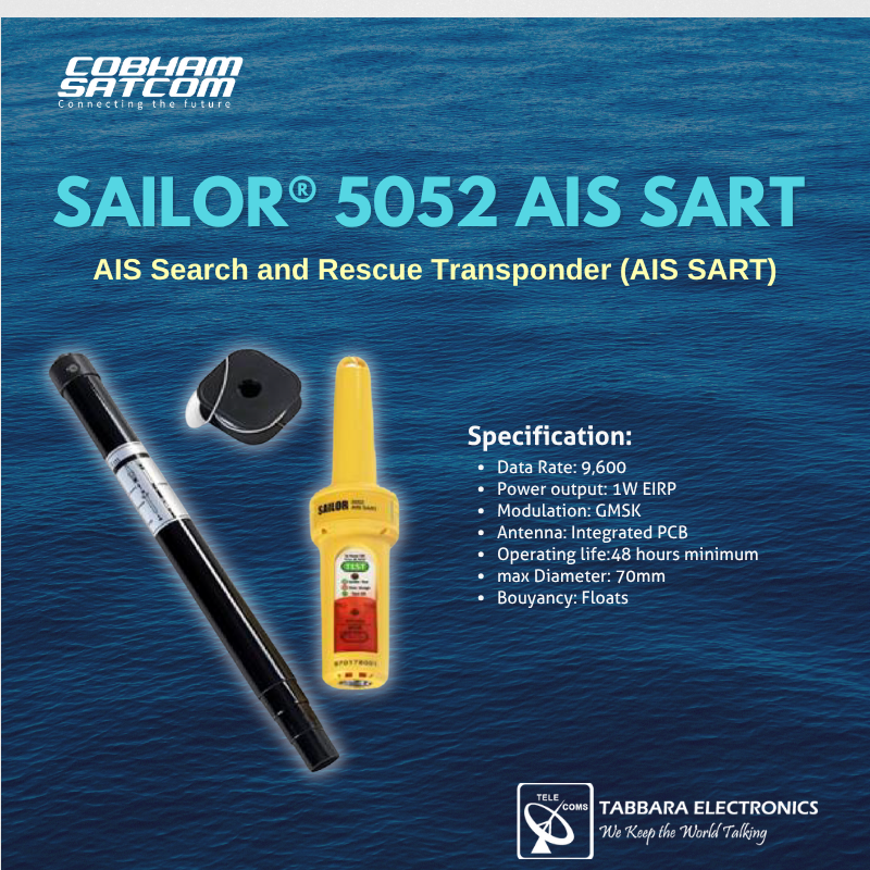 tabbarallc's tweet image. The #SAILOR 5052 AIS SART is packed in a highly visible yellow carry case which can be wall mounted on board or stored inside a survival craft. 

#TabbaraElectronics #CobhamSatcom #sart  #uae #dubai #middleeast #technology #innovation  
#ملتزمون_ياوطن
#نتصدر_المشهد