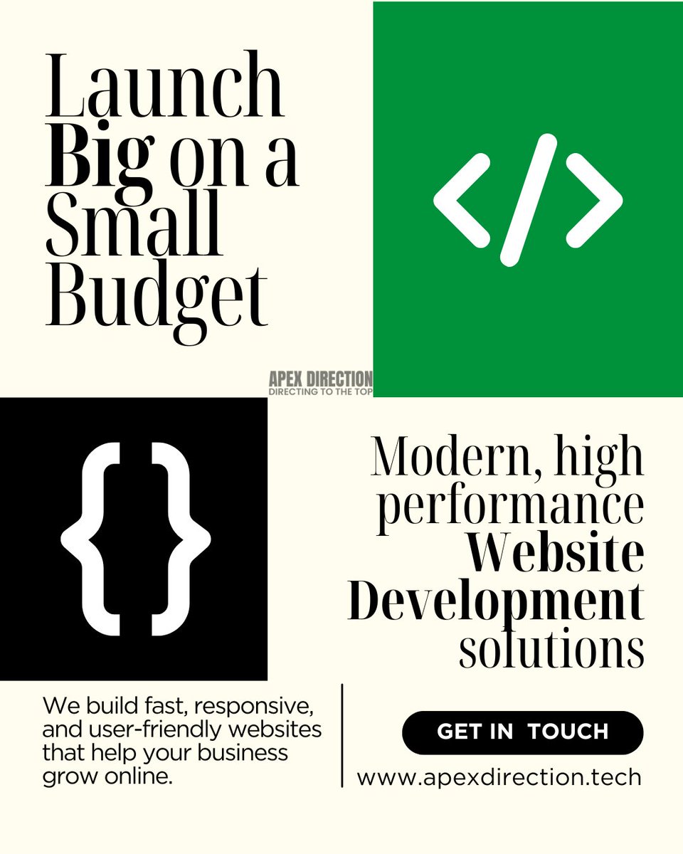 ⚡ Next-Level Website Development Starts Here - Apex Direction

At Apex Direction, we create modern, high-performance websites that are fast, responsive, and user-friendly — helping your brand stand out in the digital space.

💻 Get in touch today: apexdirection.tech