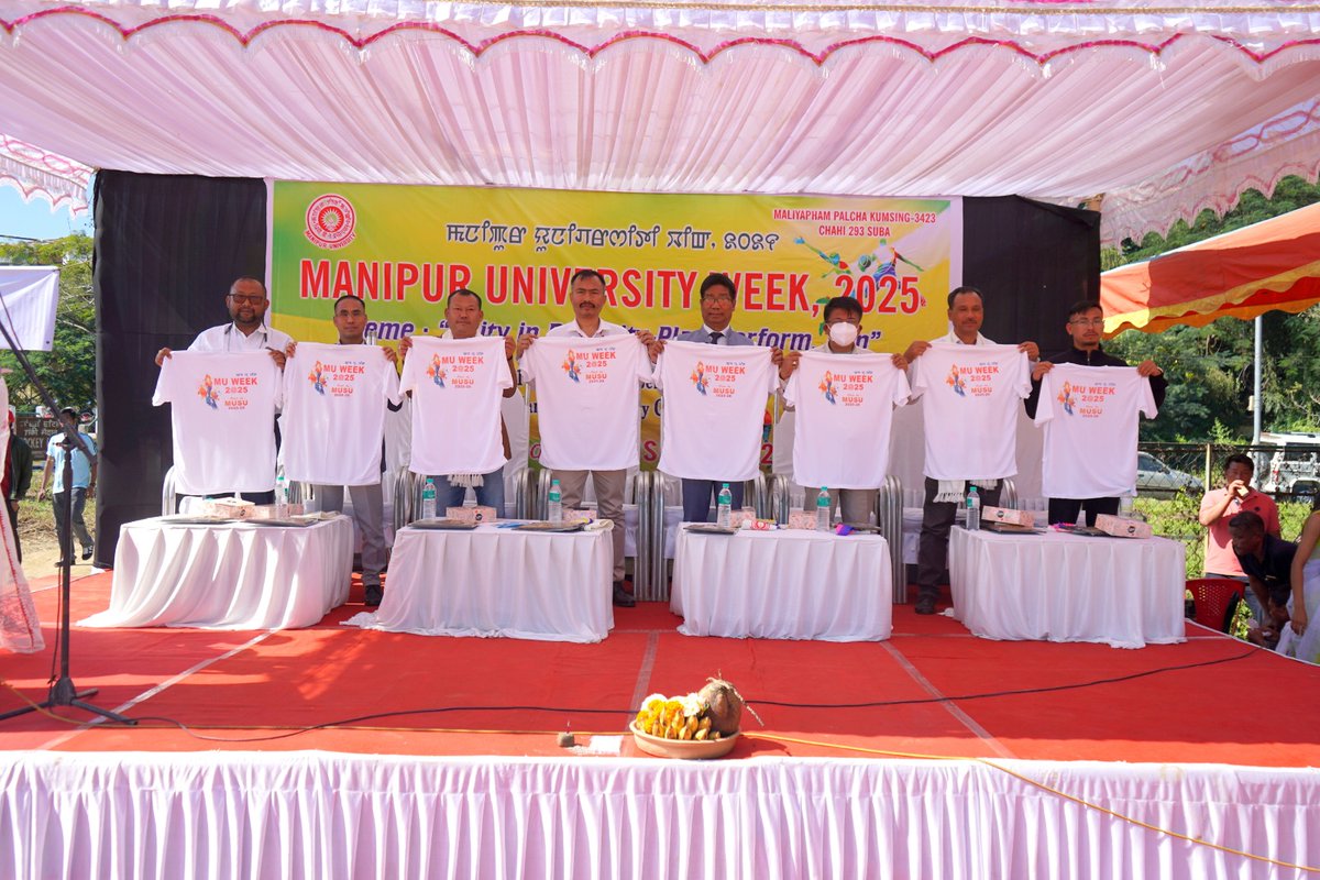ManipurUniverse's tweet photo. 🎉 Manipur University Week 2025
📅 10-11-2025
🎭 Theme: Unity in Diversity – Play, Perform, Pen
📍 Organised by MUSU
A celebration of talent, culture, and creativity uniting the MU community! ✨ #ManipurUniversity #MUWeek2025 #UnityInDiversity #MUSU #CampusLife #CulturalFest https://t.co/2xV8hmuYlG