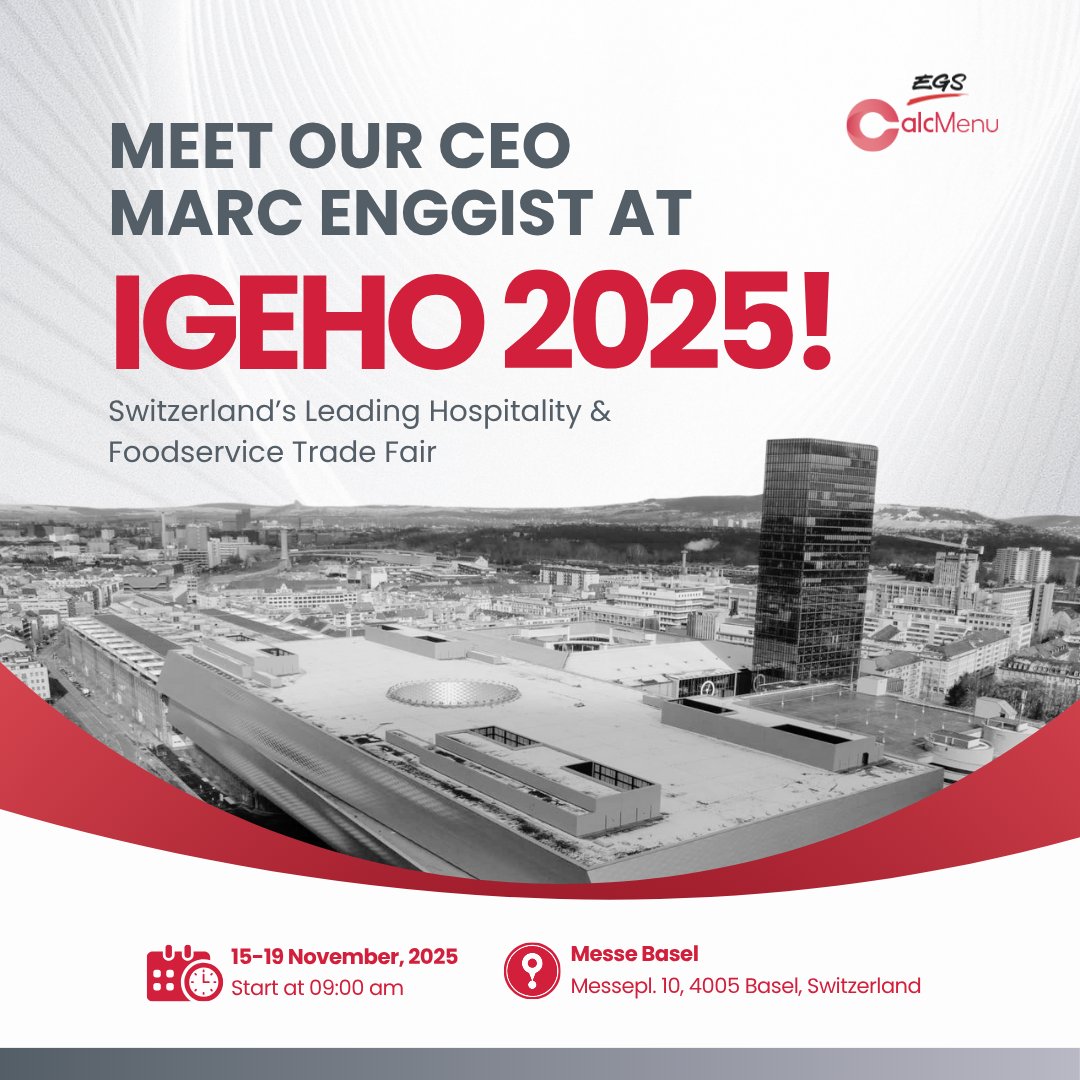 CalcMenu's tweet image. Switzerland’s leading hospitality trade fair returns. 🇨🇭

Join IGEHO 2025 at Messe Basel, Nov 15–19, and meet Marc Enggist, CEO of EGS, the company behind CalcMenu. Explore the future of smart kitchens.

🔗 igeho.ch/de

#CalcMenu #IGEHO2025 #HospitalityInnovation