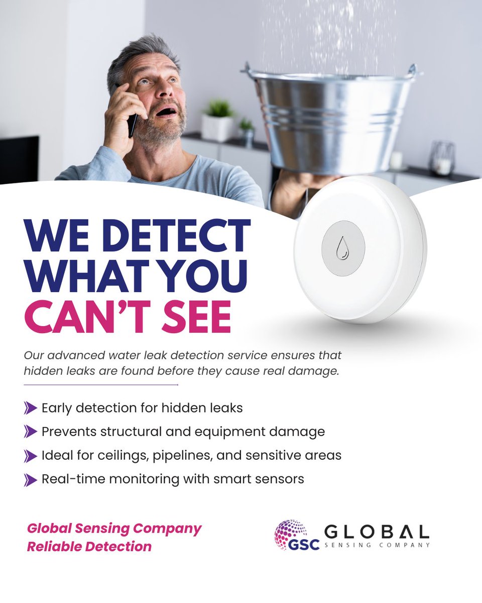 global_sensing's tweet image. We detect what you can’t see.

Hidden leaks can damage equipment, interrupt operations, and stay unnoticed until it&apos;s too late.

Our smart sensing technology identifies water, gas, and fuel leaks the moment they begin

#GlobalSensingCompany #LeakDetection #SmartSensors