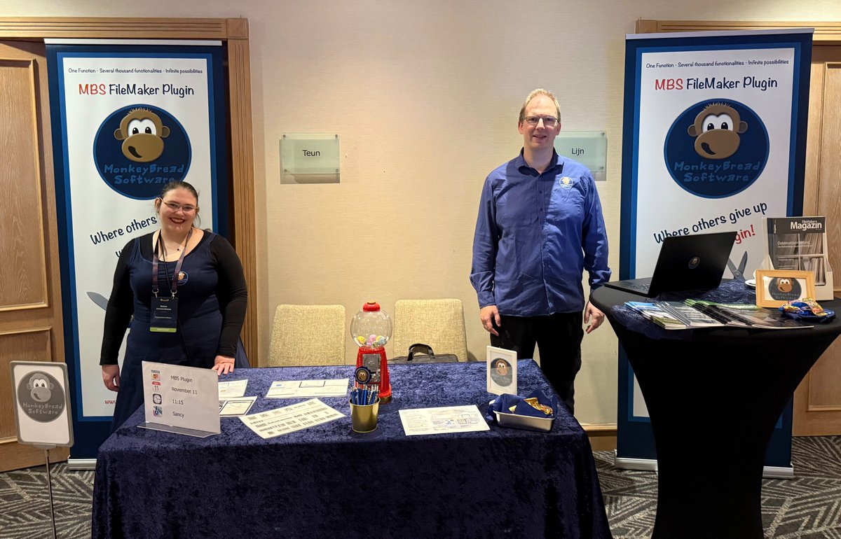 MBSPlugins's tweet image. MBS Booth ready for EngageU 2025

Please visit us at the booth to say Hello, ask a few questions and learn what is new for MBS Plugin for #FileMaker. 

Join our presentation on November 11 at 11:15 o&apos;clock.

mbsplugins.de/archive/2025-1…