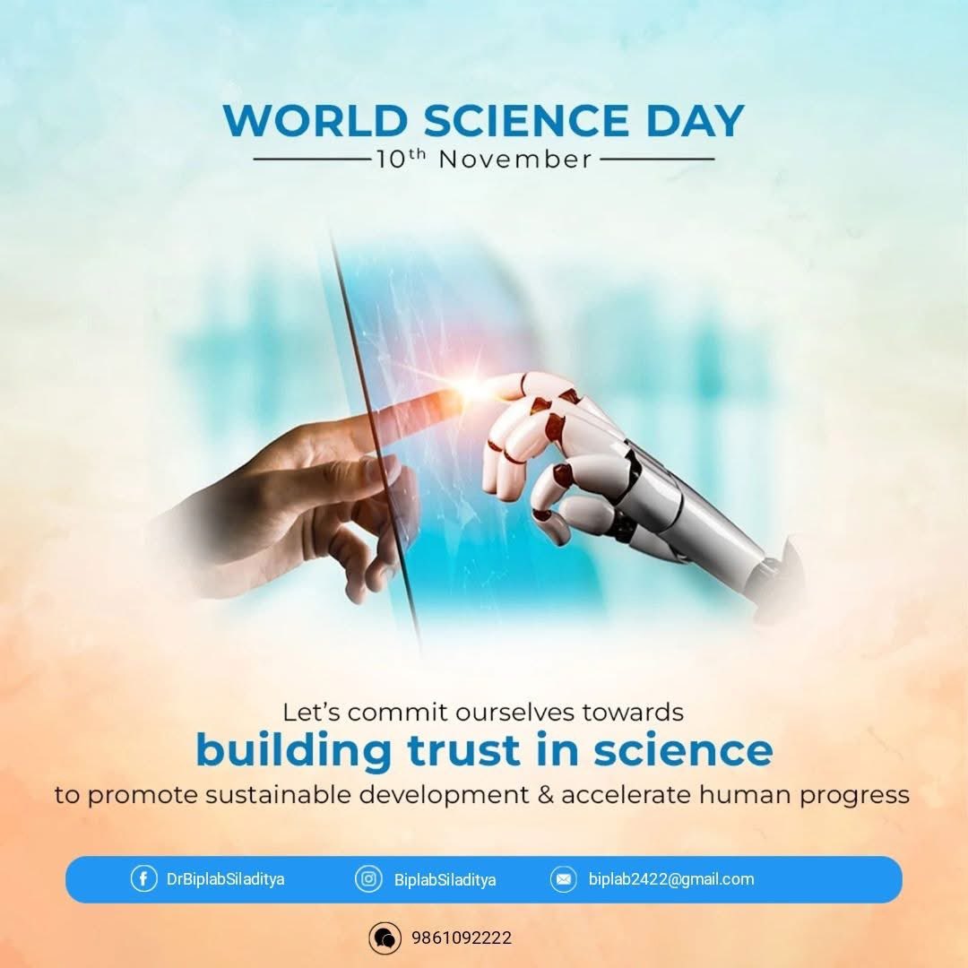 BiplabSiladitya's tweet image. Today, we celebrate the power of science, a force that drives progress, innovation, and peace across the globe.
Let’s recognize the vital role of scientific knowledge in addressing global challenges and building a sustainable future for generations to come.
#WorldScienceDay