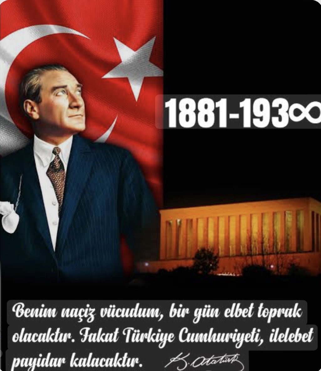 🇹🇷 Gazi Mustafa Kemal Atatürk'ü aramızdan ayrılışının 87.yıl dönümünde saygı, minnet ve özlemle anıyoruz.🇹🇷
Emanet ettiği Cumhuriyeti; akıl, bilim ve uygarlık yolunda ilelebet yaşatacağız.

#10Kasım #Atatürk #SonsuzMinnet #SaygıveÖzlemle #MustafaKemalAtatürk #Cumhuriyet