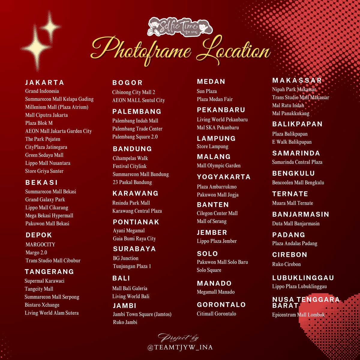 ❤ 𝗙𝗮𝗹𝗹𝗶𝗻𝗴 𝗜𝗻𝘁𝗼 𝗬𝗼𝘂 ❤
Oh Taejoon Birthday Photoframe Event

🗓 11 - 24 November 2025 
📍 Available at <a href="/selfietimeid/">Selfie Time ID</a> spots all across Indonesia! 

Tag <a href="/TEAMTJYW_INA/">SWASTAMITA | TJYW INA FAN PROJECT</a> &amp; <a href="/dkbyak/">DOYAK</a> when you take your photos 💛

#OhMyTaejoon
#HAPPY_TJ_DAY
#WetSand #웻샌드