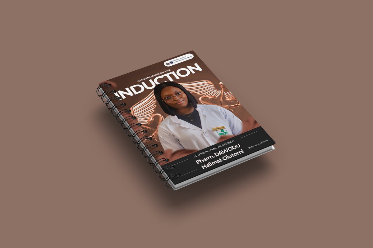 iStanDesign's tweet image. I got to design this induction flyer/jotter design for a soon-to-be Pharmacist of Obafemi Awolowo University.

I played with the colours, fonts, elements, and layout till everything clicked.

The vision was brought to life and the client was genuinely impressed.