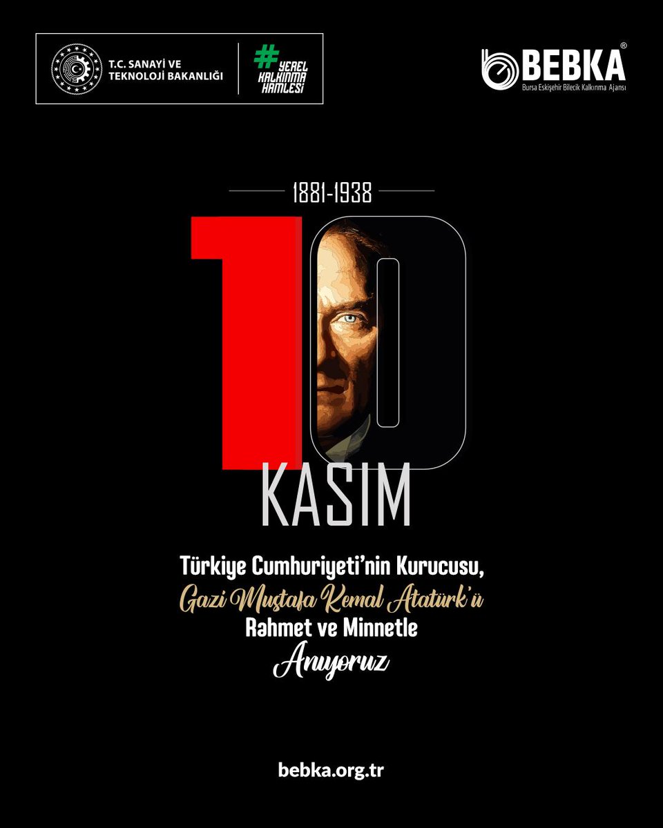 Cumhuriyetimizin kurucusu Gazi Mustafa Kemal Atatürk'ü saygı, rahmet ve minnetle anıyoruz.
#10Kasım