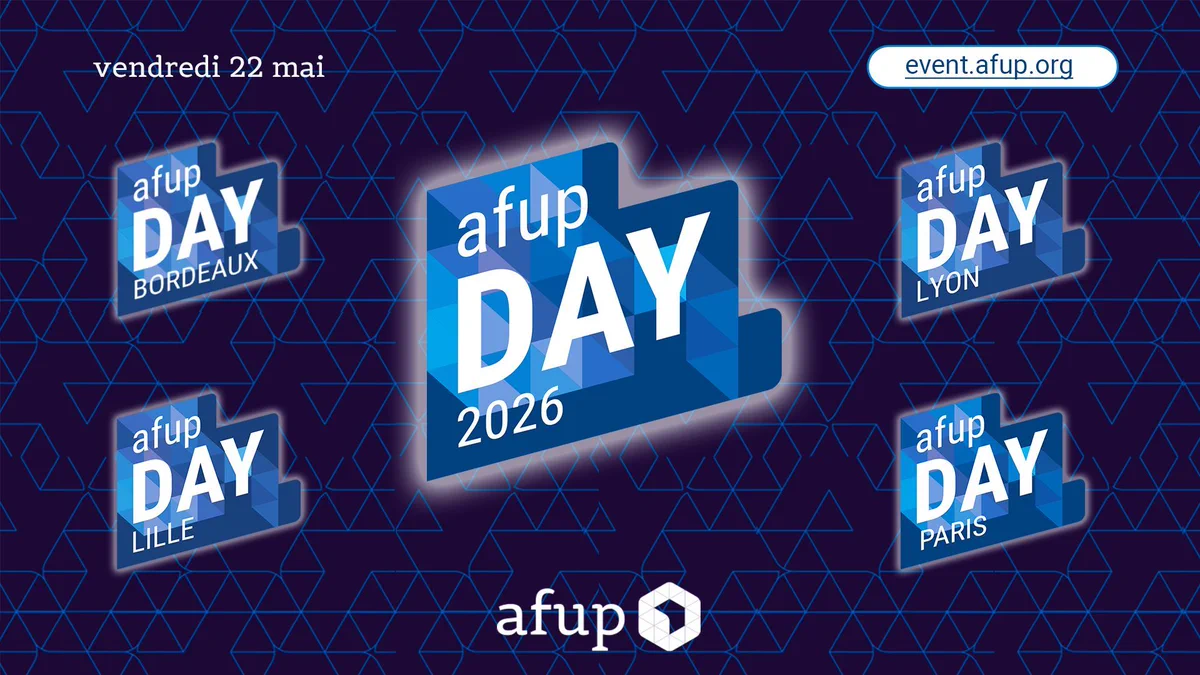Logos de l'AFUP Day 2026, AFUP Day Bordeaux, AFUP Day Lille, AFUP Day Lyon et AFUP Day Paris