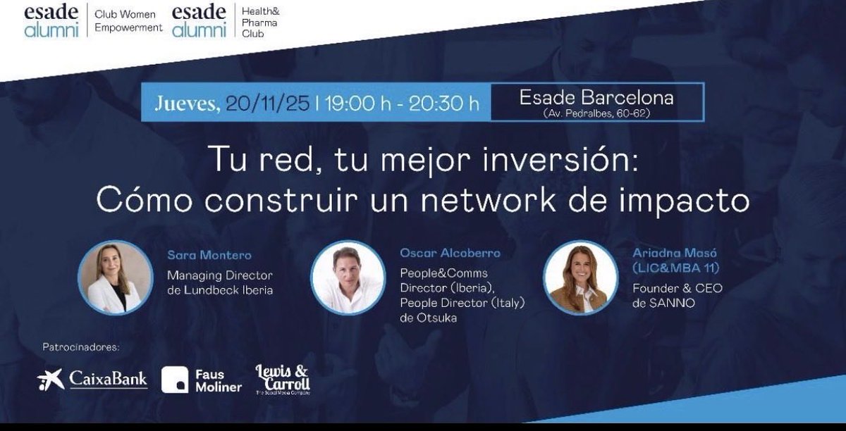 gentederecursos's tweet image. Gracias por la invitación @Esade @ESADEAlumni #networking #esade #esadealumni