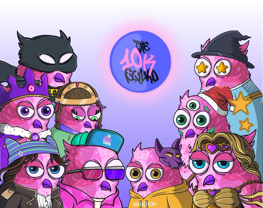 The 10K Squad is a collection of 10,000 hand crafted NFTs, each with unique traits, rarity and identity. They act as your digital avatar within the Monad ecosystem, representing creativity and individuality.

Built on Monad, these NFTs benefit from 10,000 transactions per second,
