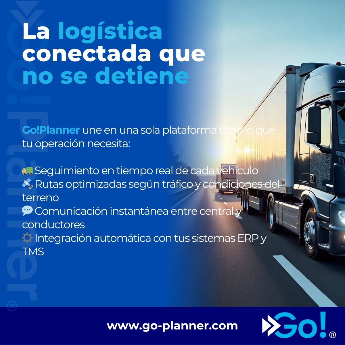 goplanner_'s tweet image. Cada kilómetro cuenta, cada minuto importa.
Con @goplanner_ , conecta toda tu operación logística:
🚛 Flota en tiempo real
🛰️ Rutas optimizadas
💬 Comunicación instantánea
📈 Más eficiencia, menos costes
👉 go-planner.com
#LogísticaEficiente #GoPlanner #TMS #Transporte