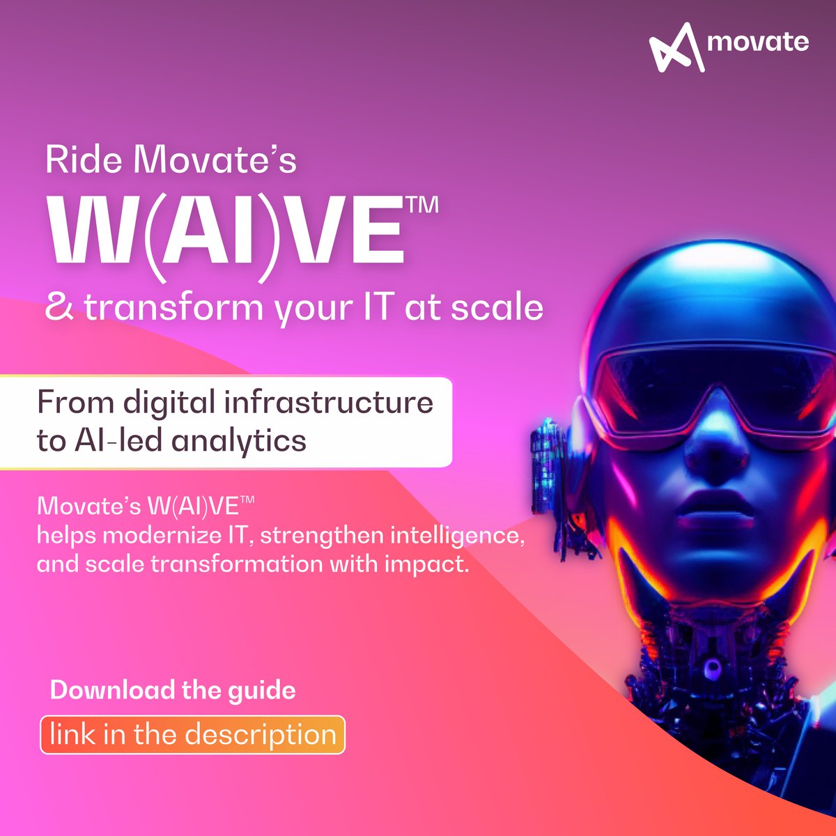 movate_inc's tweet image. The AI era is here but scaling it responsibly across the enterprise is the real challenge. 

Movate’s W(AI)VE™ framework bridges that gap, modernizing IT, strengthening data intelligence &amp;amp; driving innovation at scale.

Read more - movate.com/resources/flye…

#AIatScale #Movate