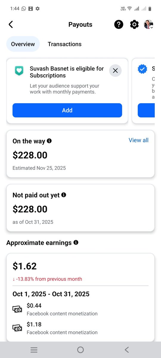 suvashbasnet's tweet photo. @Meta DearTeam,
https://t.co/l2X2GNr38y  I was earned some doller,On initial time I think I was put wrong bank details, now I am trying to update bank details but it feature could not show on my account. It is request to give necessary tools and allow to redeem on my amount https://t.co/9RGe99w9wT