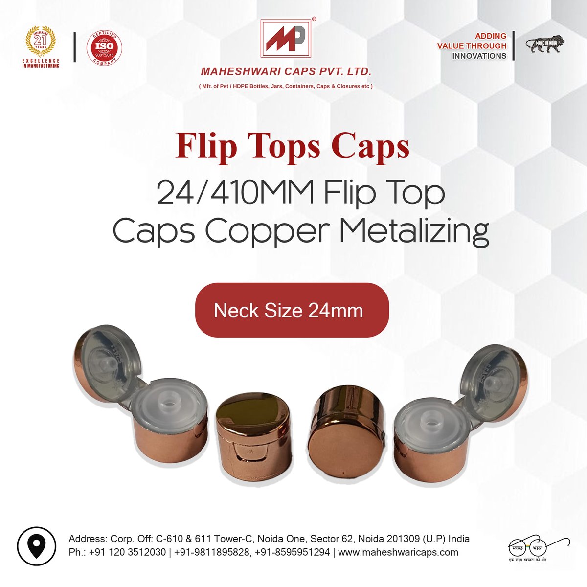 maheshwaricap's tweet image. ✨ Elegance Meets Functionality!
Upgrade your packaging with our 24/410MM Flip Top Caps – Copper Metalized Finish.
Perfect blend of durability, precision, and premium appeal.
#MaheshwariCaps #FlipTopCaps #CopperFinish #PackagingSolutions #PremiumPackaging #MadeInIndia