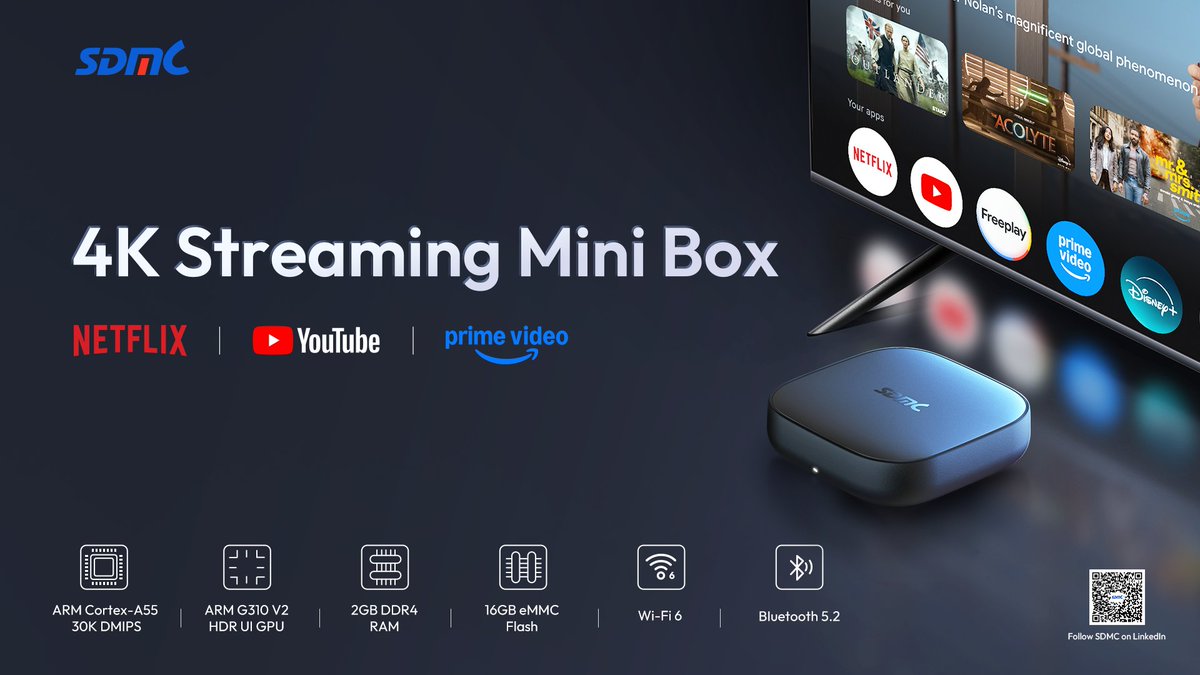 sdmctech's tweet image. Experience exceptional entertainment with #SDMC&apos;s 4K Google TV mini box

Weighing only 70g and built with an energy-efficient 6nm process

Join us at #APACTVSummit to elevate your service offering: en.sdmctech.com/contact-us/ser…

🎯 Meeting Room 117
📆 November 18-20

#APACTVSummit2025