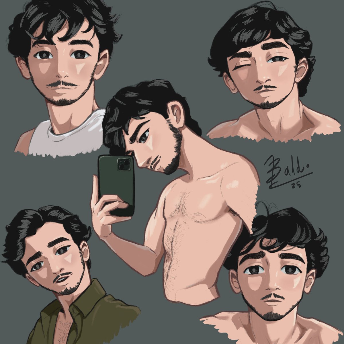 Baldo2210's tweet photo. A veces me olvido de que tengo otro estilo de arte que ya casi no uso, asi que me puse a practicar para volver a revivirlo... (Modelo de referencia: Tiago) #digitalart #illustration #opencommission https://t.co/rKso5pr036