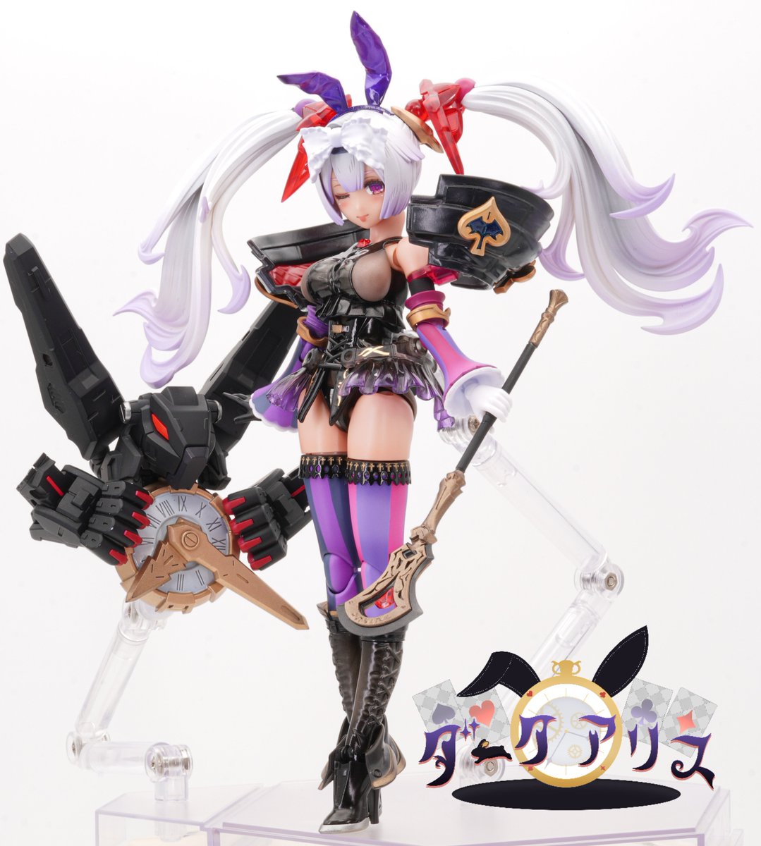 retaketatari's tweet photo. 『メガミデバイス-ダーク アリス-』
完成してました！
闇落ち(反転)したアリスという設定で、癖を詰めて製作しました。

以下に少しだけ続きます(1/3)
#メガミデバイス https://t.co/yOXZRQZTzY