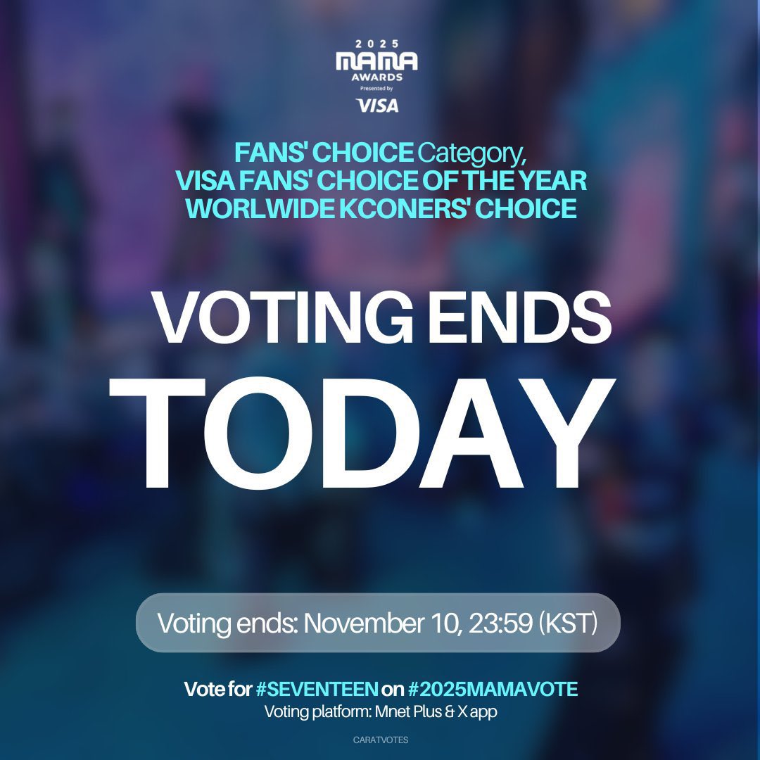 cheolidoscoups's tweet photo. CARATDEUL WE NEED TO WIN THIS! WE ARE CURRENTLY IN 2ND SPOT! 😭

RT, DROP THE TAGS, AND VOTE FOR SEVENTEEN NOW!

1 REPOST = 1 VOTE
1 REPLY = 1 VOTE

I vote for #SEVENTEEN on #2025MAMAVOTE https://t.co/iykI9jd35B