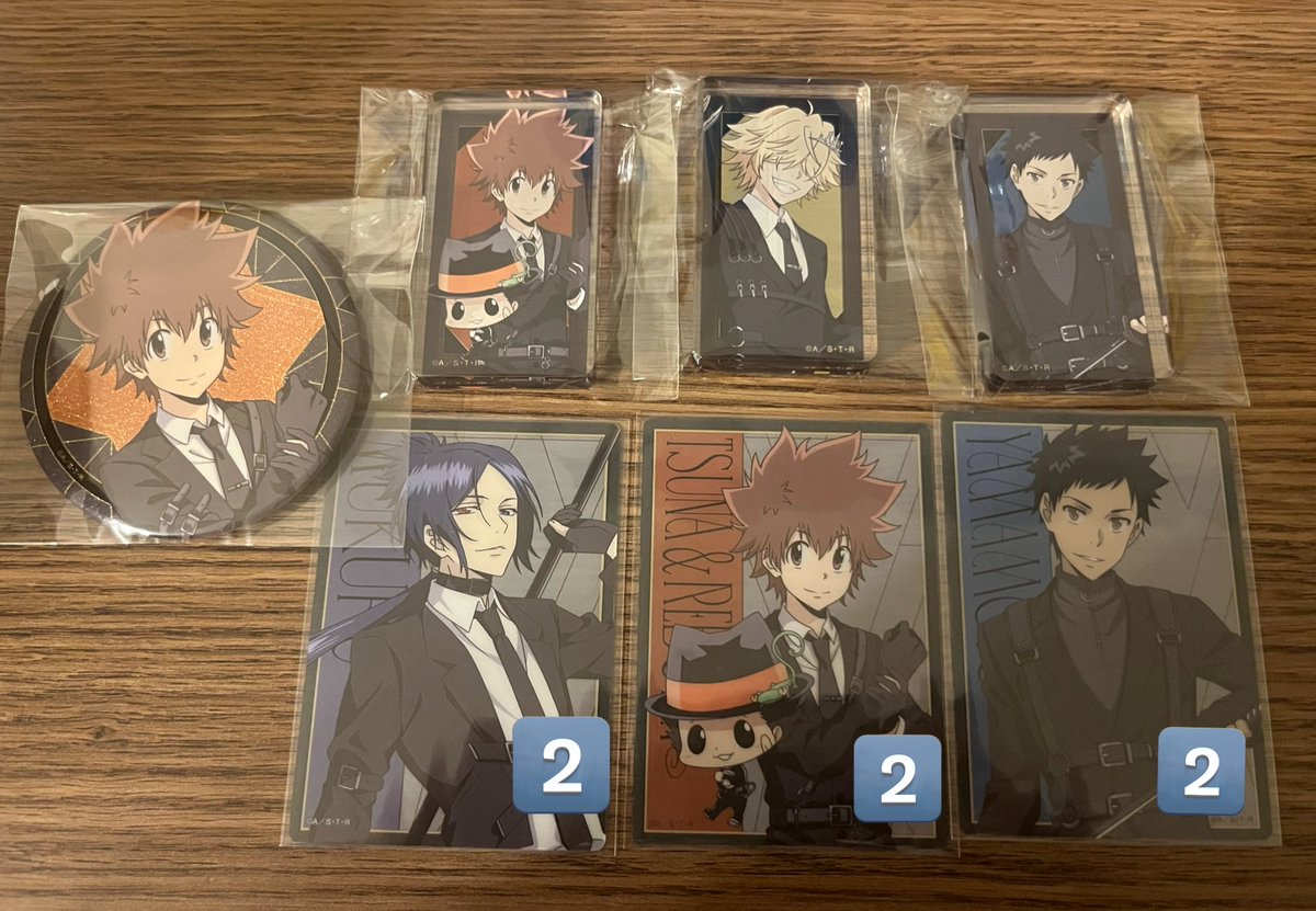 【交換譲渡】
家庭教師ヒットマンREBORN! リボーン AGF ティーム クリアカード

譲 綱吉 山本 骸 ベル 

求 缶バッジ スクアーロ
または定価＋送料

骸は他を含めて優先しておりますのでお時間いただきます。クリカは記載2枚ずつあります。郵送希望です。よろしくお願い致します。