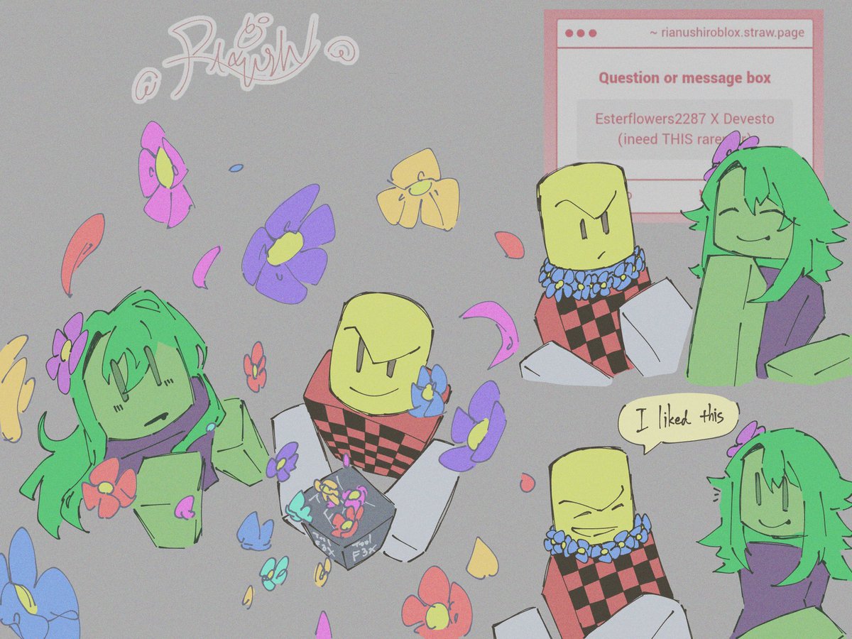 RobloxRianushi's tweet image. One day in the garden
(Thanks for the request!!)

#dieofdeath #dieofdeathfanart #devesto #esterflowers2287