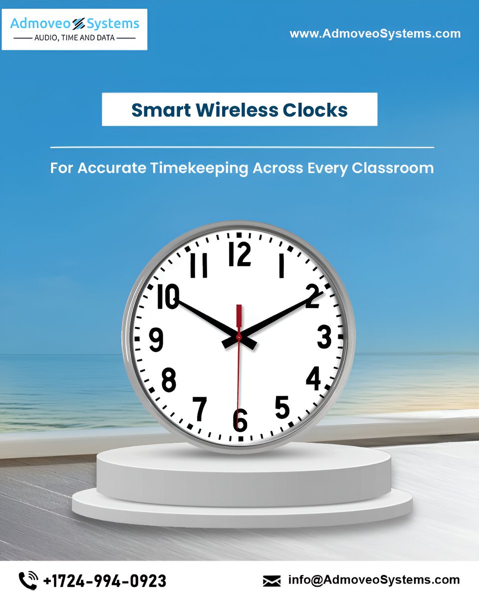 admoveosystems's tweet image. Stay on schedule with Smart Wireless Clocks—accurate, wireless, and synchronized timekeeping for every classroom! 
admoveosystems.com

#SmartClocks #WirelessTechnology #TimeManagement #SmartSchools #InnovationInEducation #AdmoveoSystems #AccurateTiming #TechForEducation