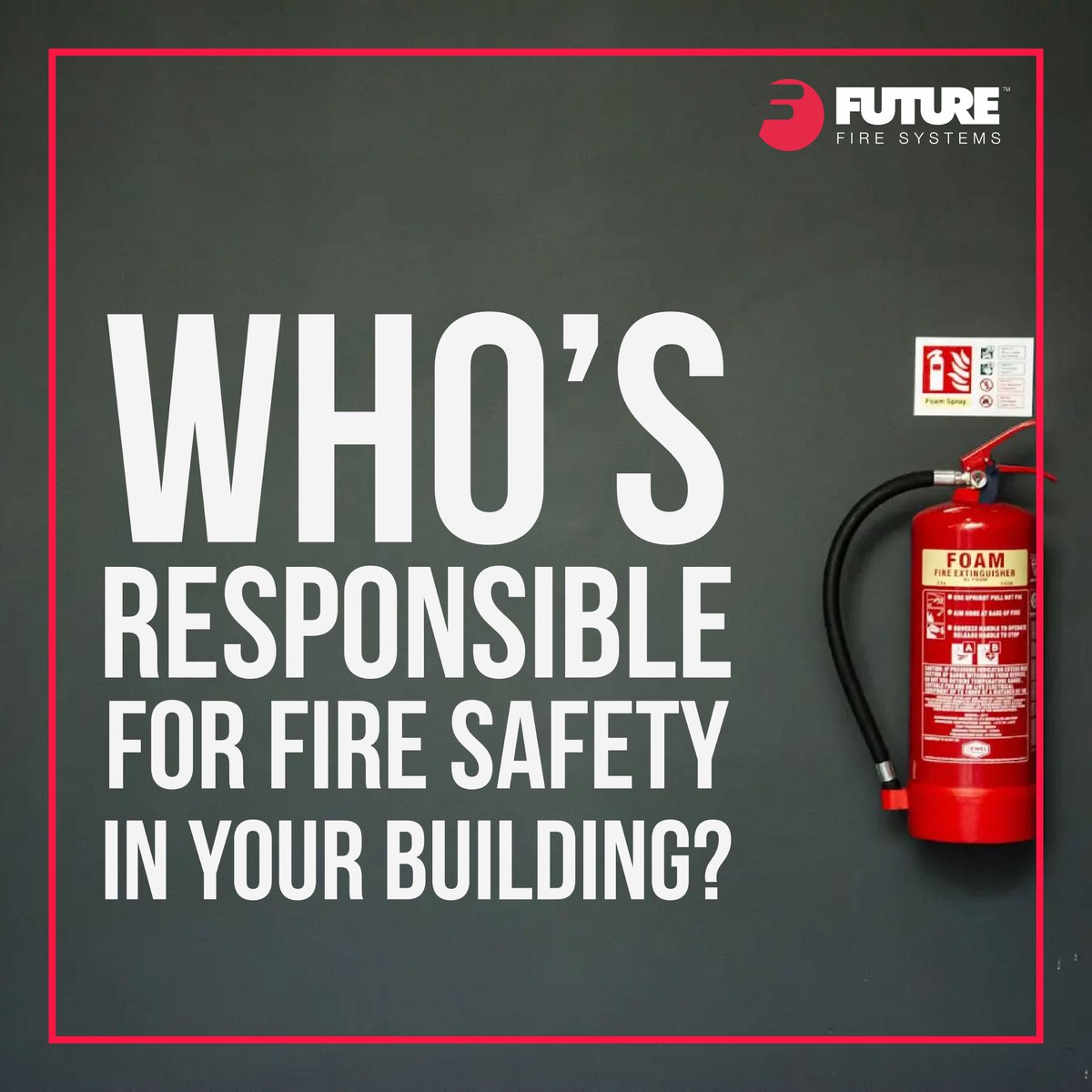 Who’s responsible for fire safety in your building? 
Under the Fire Safety Order 2005, the Responsible Person must assess risks, maintain systems &amp; keep records.

Stay compliant &amp; confident with Future Fire Systems, protecting people, property &amp; reputation. 
#firesafetysystems
