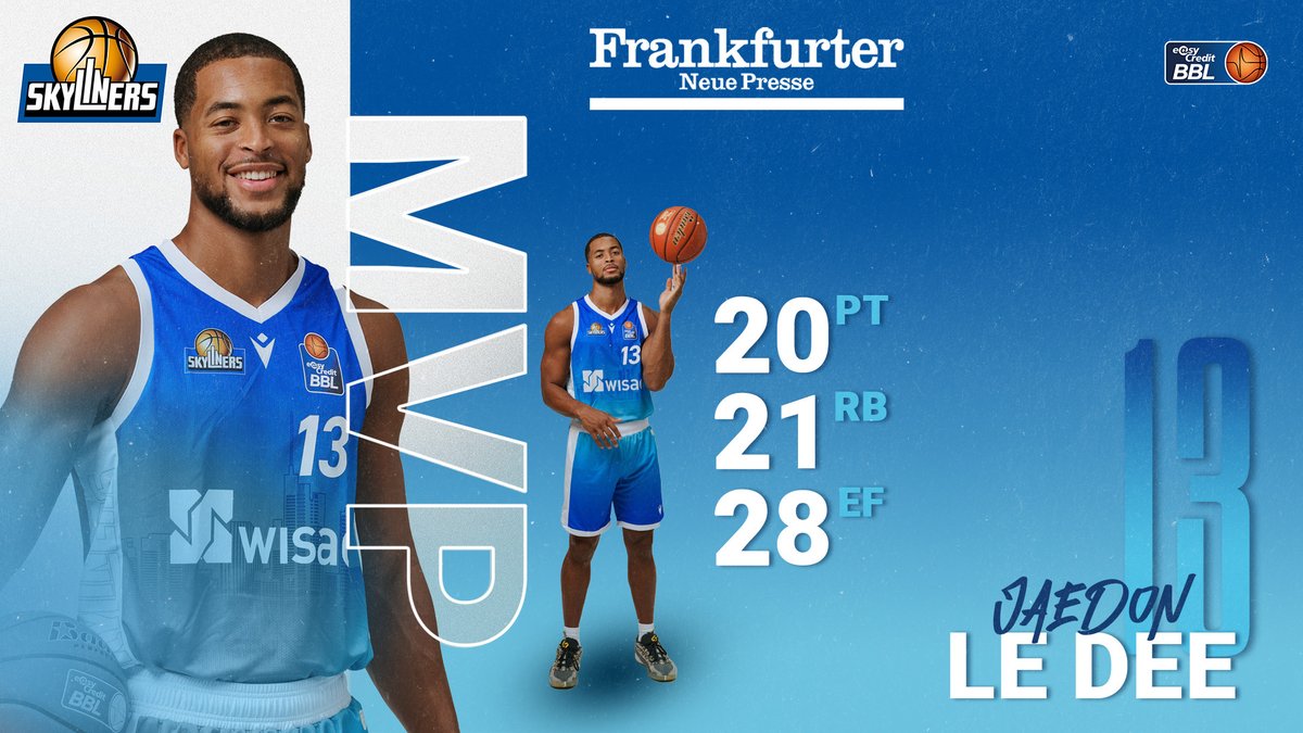 Dein MVP des Spiels - präsentiert von der Frankfurter Neuen Presse frankfurt-skyliners.de/news-service/d… #skyliners #frankfurt #easyCreditBBL