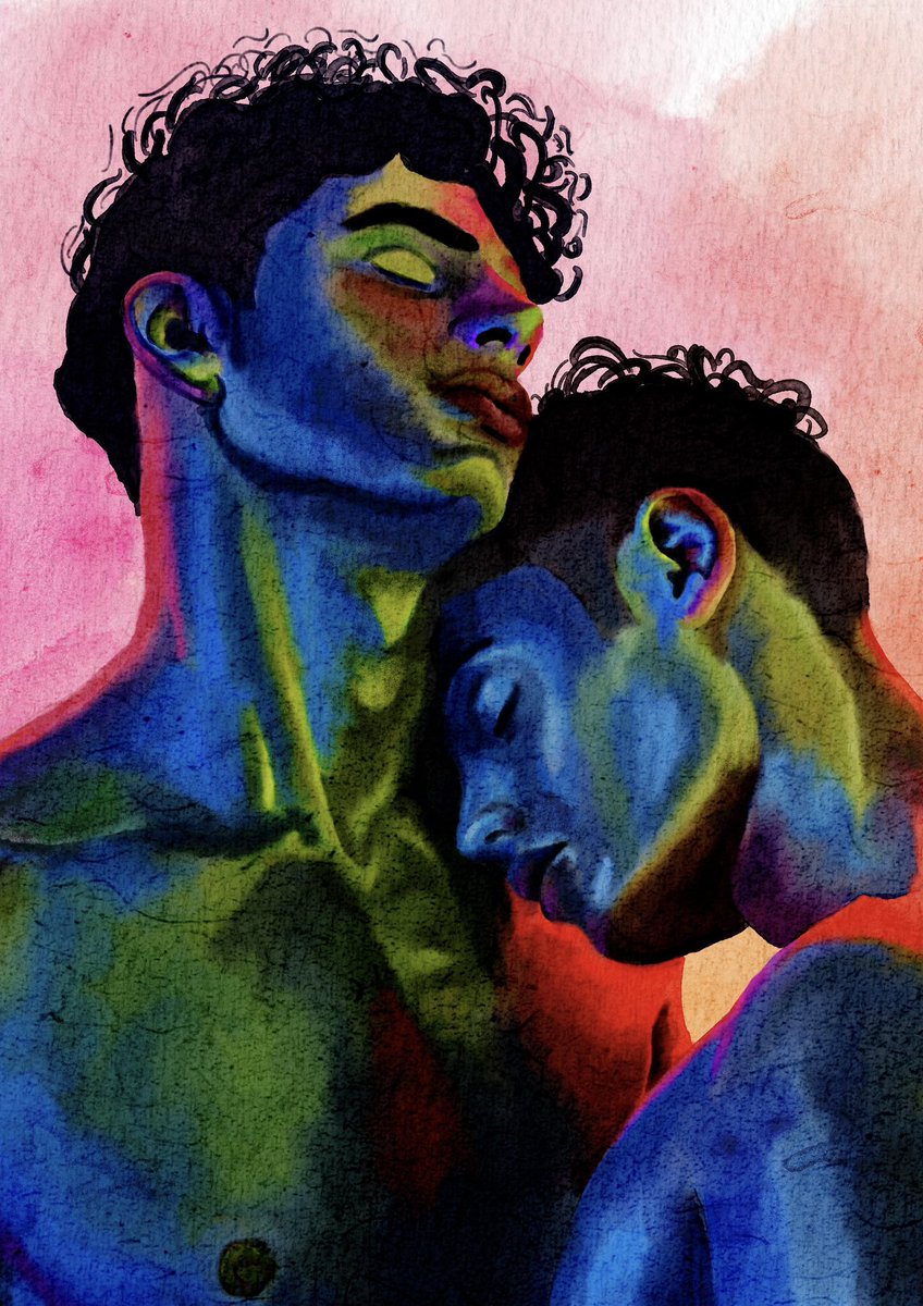 gbleuart's tweet photo. Watercolour inspired by Nick&amp;Pierre photoshoot 
Made in procreate

#nickandpierre #procreate #menart #art #digitalart #watercolour #chudai https://t.co/9O2HGDBZNh