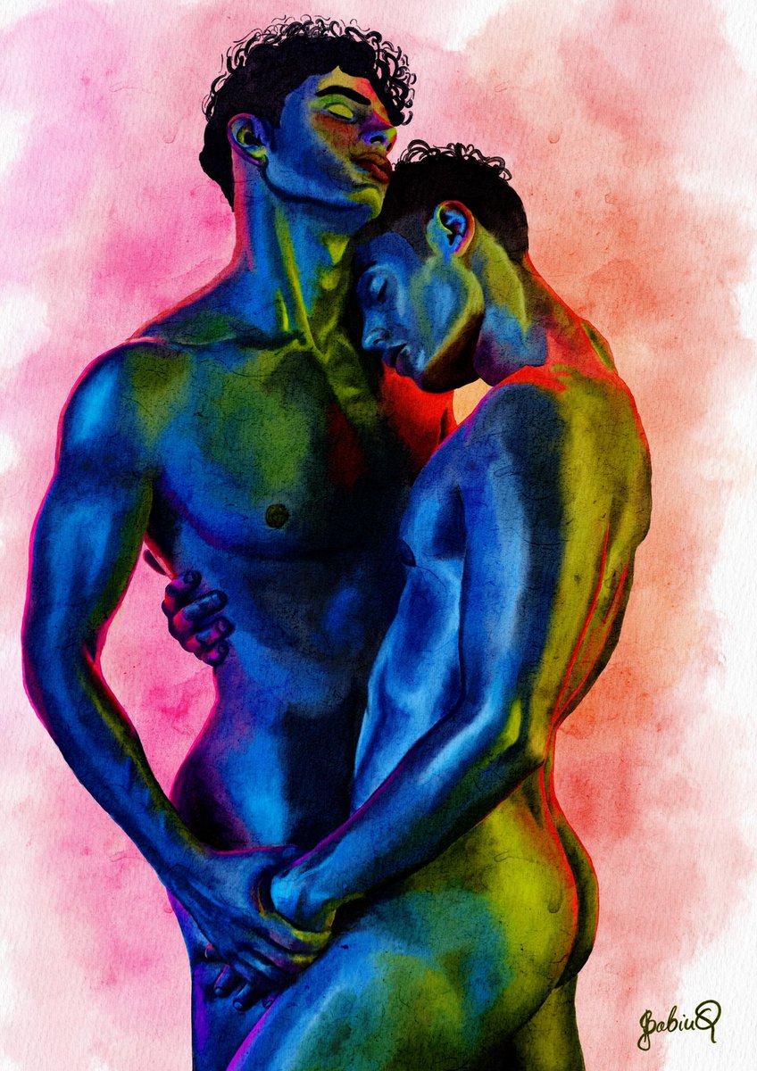 gbleuart's tweet photo. Watercolour inspired by Nick&amp;Pierre photoshoot 
Made in procreate

#nickandpierre #procreate #menart #art #digitalart #watercolour #chudai https://t.co/9O2HGDBZNh