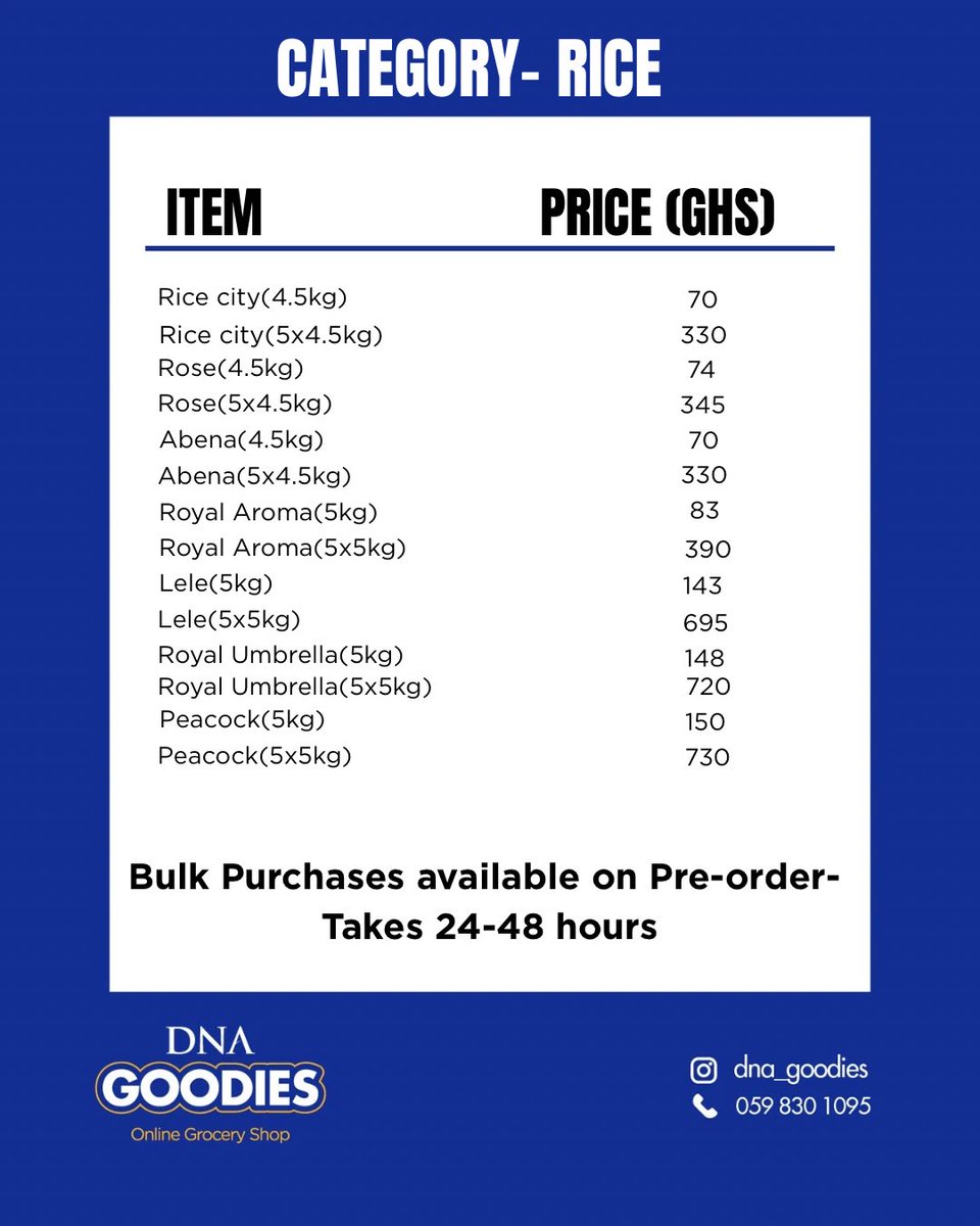Thank God for a new week! 🙏🏾

Just a quick reminder that our Free delivery for orders above GHS 999 is still running. 

Send a message via WhatsApp on 0598301095 to get some Christmas goodies for yourself