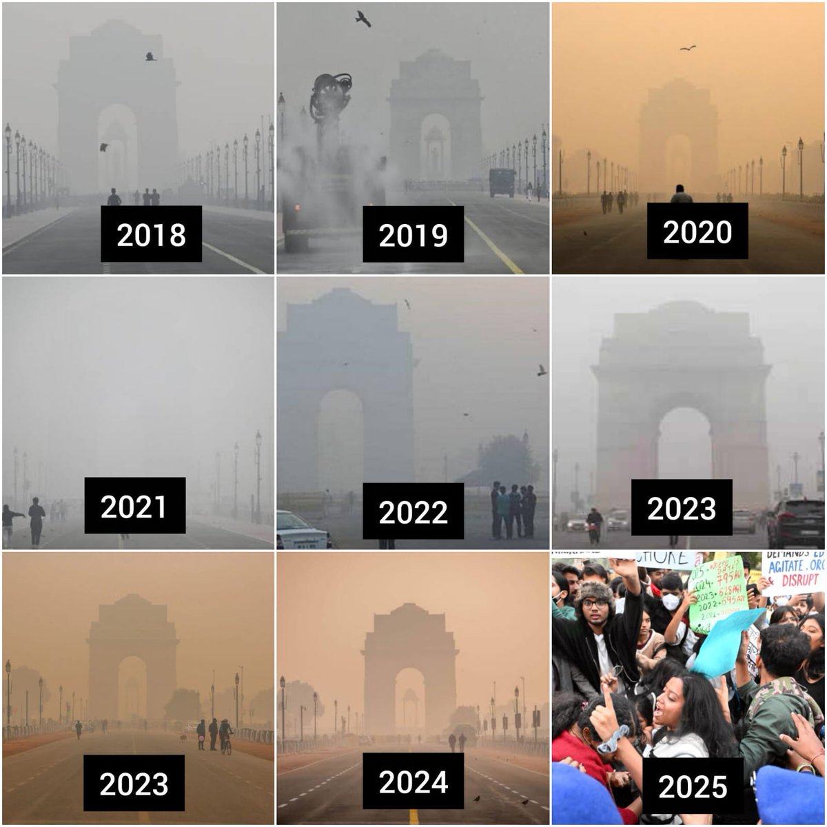 अरविंद केजरीवाल 11 साल तक मुख्यमंत्री रहे, हर साल वायु गुणवत्ता सूचकांक (AQI) 500 से ऊपर रहा। 11 साल पूरे होने पर केजरीवाल के खिलाफ वामपंथियों का विरोध प्रदर्शन: 0 पंजाब में पिछले 6 सालों से सबसे ज़्यादा पराली जलाई जा रही है: केजरीवाल और भगवंत मान के खिलाफ विरोध प्रदर्शन: 0