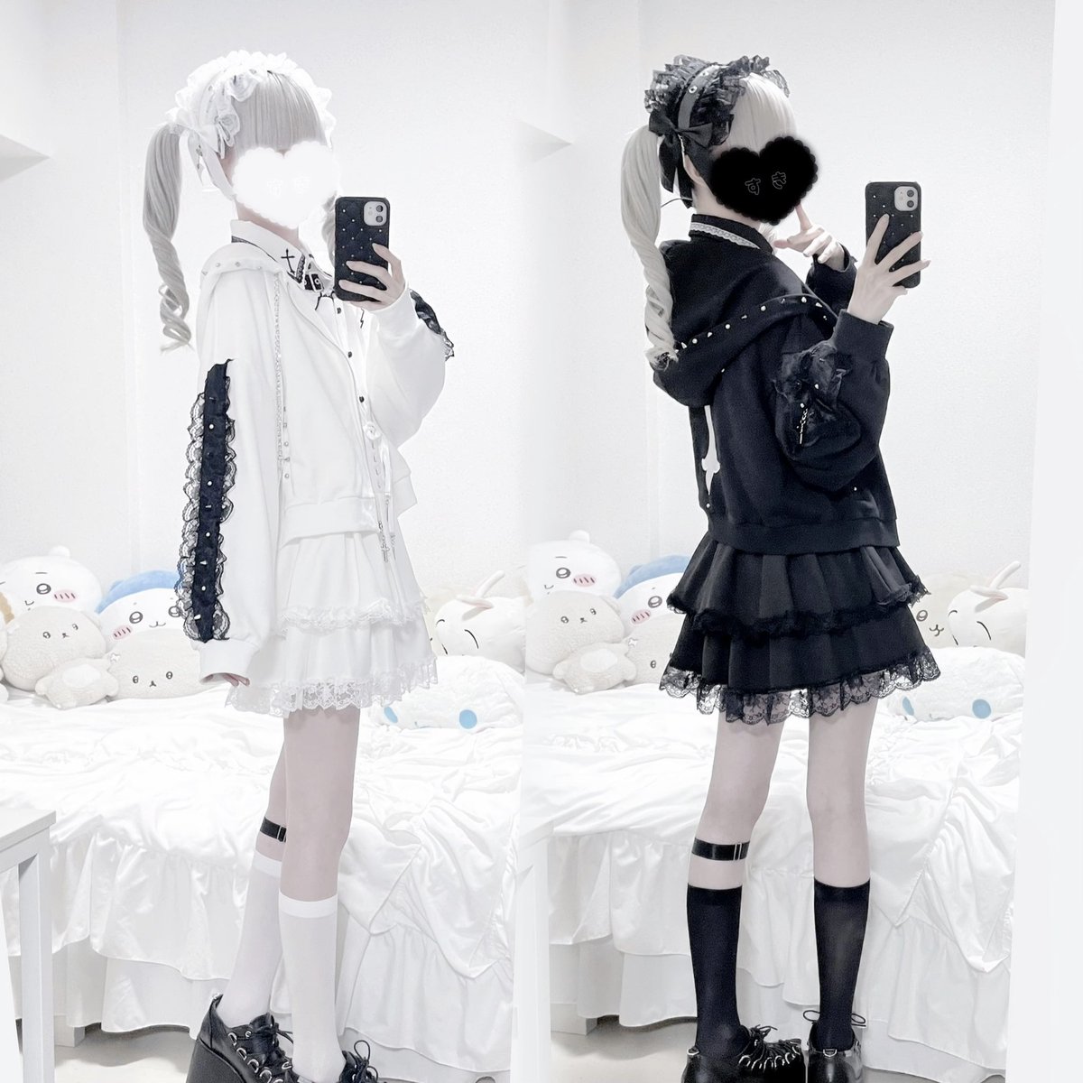 ショート丈でバランス盛れ🦇🩶／ . 背中のクロス刺繍に、フロントの