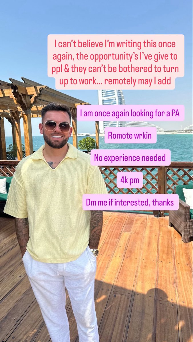 SamGowland123's tweet image. Looking for a PA to work for me remotely £4k pm , no experience needed, plz apply via my Instagram story - instagram.com/samgowland?igs…