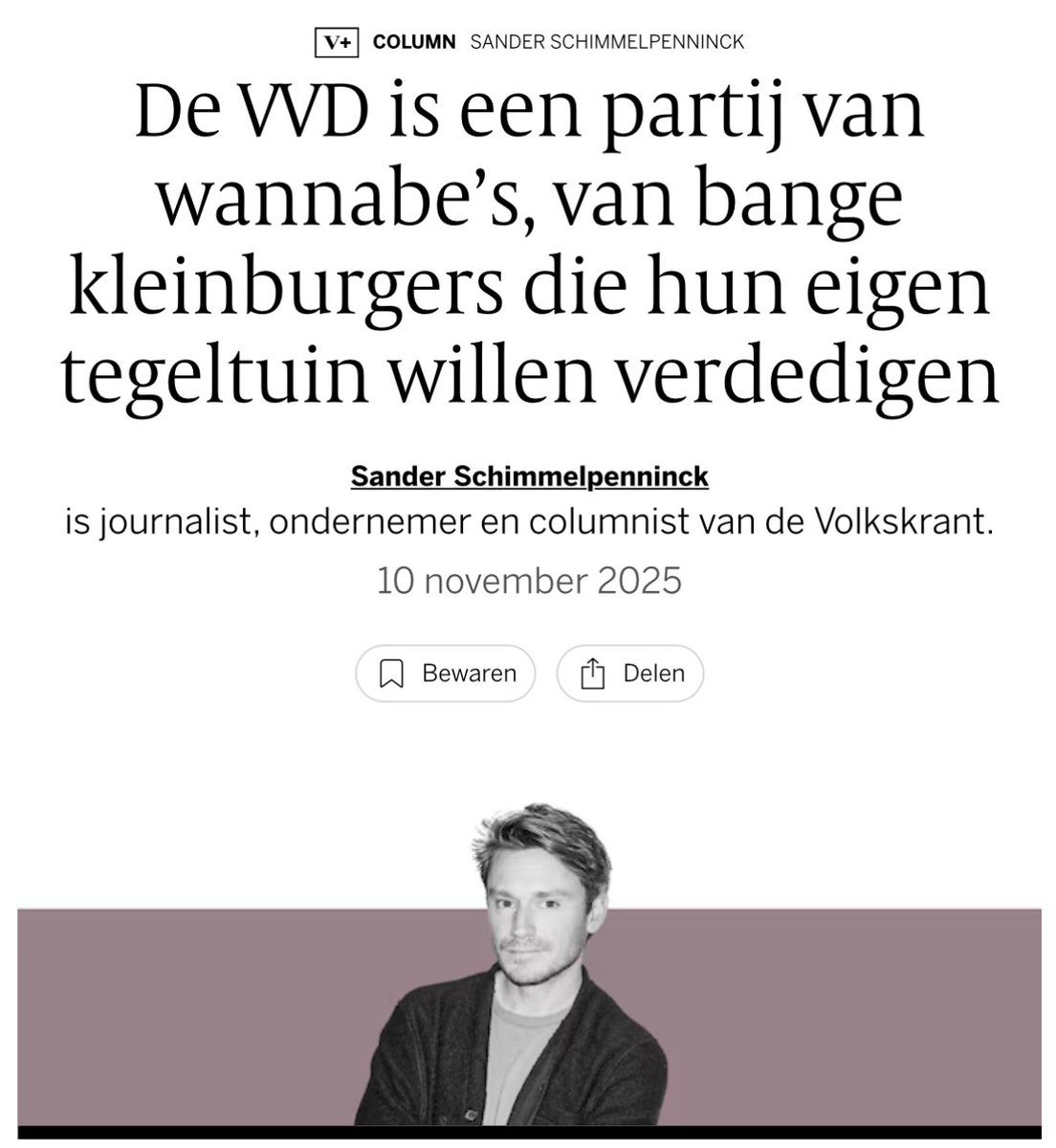 “De VVD heeft weinig andere economische ideeën dan het luisteren naar rijke egoïsten.”
archive.ph/oyX9c