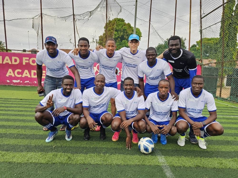UNGambia's tweet photo. ⚽ A beautiful opening football match against the Judiciary!

Team spirit, fair play, &amp; fun took center stage as both sides kicked off a friendly tournament promoting unity &amp; wellbeing across institutions.

Energy. Focus. Collaboration. The same values that drive our work 🇺🇳🇬🇲 https://t.co/FuU1awduhH