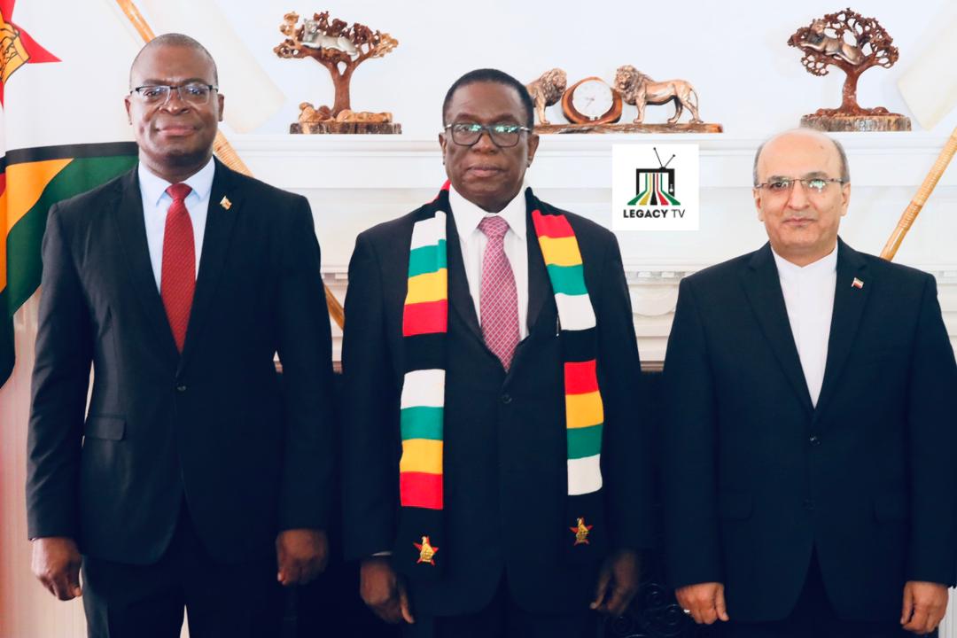 His Excellency, the President of the Republic of Zimbabwe, Cde. Dr. Emmerson Dambudzo Mnangagwa today received credentials from the Ambassador-Designate of the Islamic Republic of Iran, His Excellency Mr. Amir Hossein Hosseini at State House in Harare.