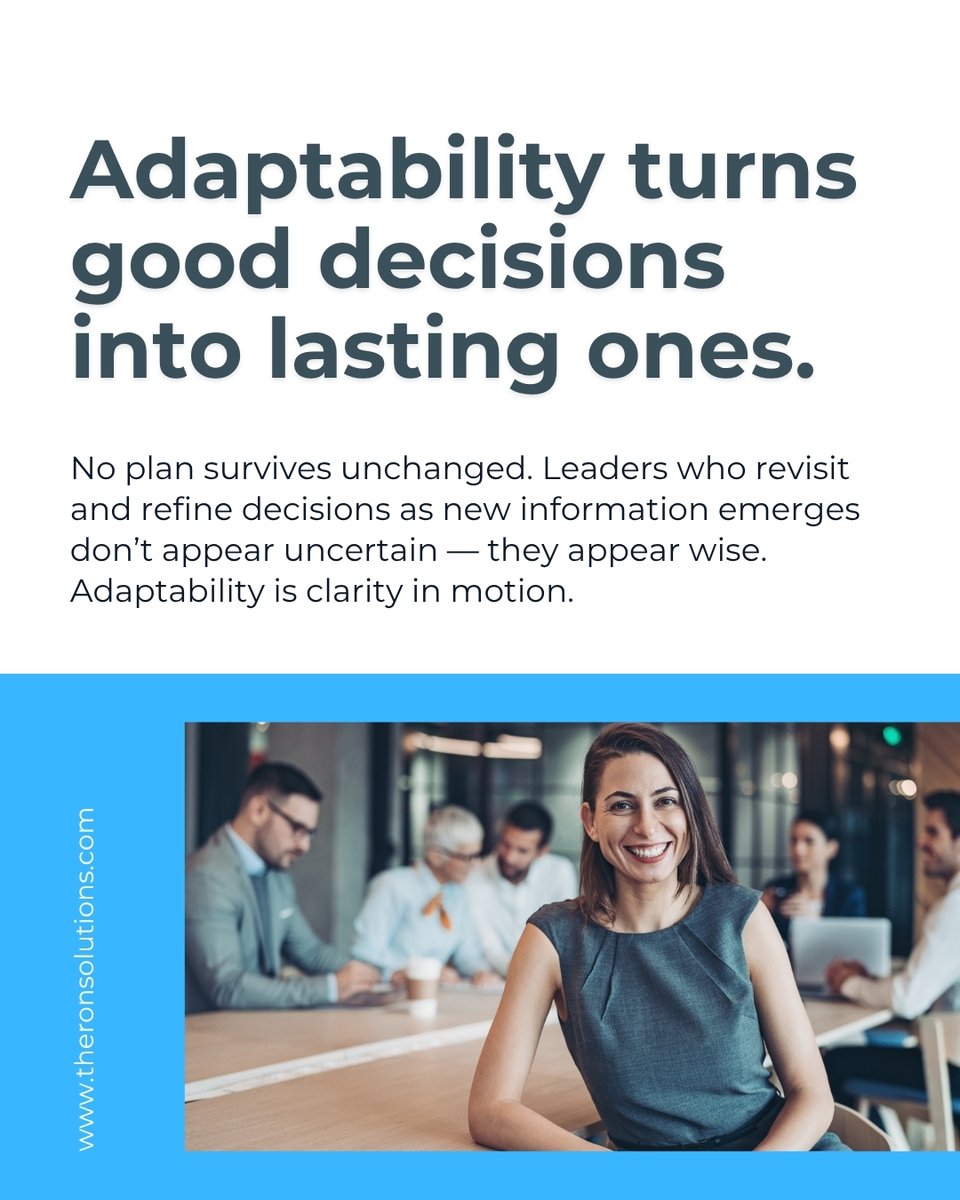 TheronSolutions's tweet image. Every significant decision blends analysis with instinct. The most effective leaders move fast but never blindly.

They read the data, trust their judgment, and adapt with clarity when the landscape shifts

#LeadershipDecisions #ExecutiveStrategy #DecisionMaking #TheronSolutions