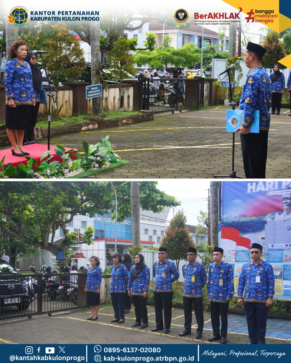 atr_bpnkprogo's tweet image. Hallo,
#sobatATRBPNKulonProgo
Seluruh pegawai Kantor Pertanahan Kabupaten Kulon Progo melakukan upacara memperingati Hari Pahlawan pada 10 November 2025 di halaman Kantor Pertanahan Kabupaten Kulon Progo. 

#atrbpnkulonprogo
#ATRBPNMajudanModern
#ATRBPNKiniLebihBaik