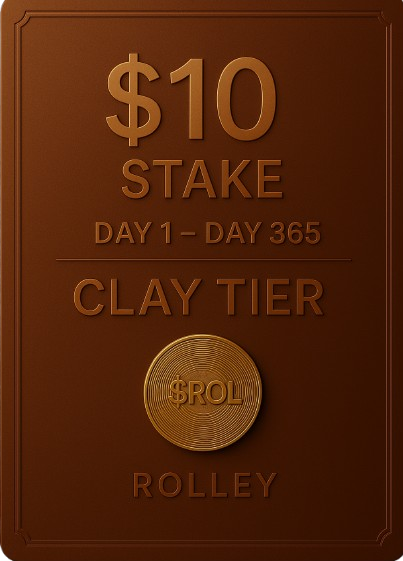 Rolleycop's tweet photo. Curious about the ROLLEY tiers?

Stake to climb:
🟤 $10 – Clay
⚫ $100 – Metal
🟠 $1,000 – Bronze
💎 $10,000 – Diamond
Bigger stakes. Bigger access. Bigger airdrops.
(Details dropping soon...)
#ROLLEYtiers #CryptoRewards #StakingPower #Polygon https://t.co/gliLWMR2TE