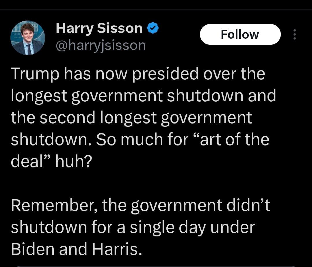 RWB_JIM's tweet photo. @harryjsisson So you're admitting the government shutdown was prolonged by the left https://t.co/Lm1iRnqObS