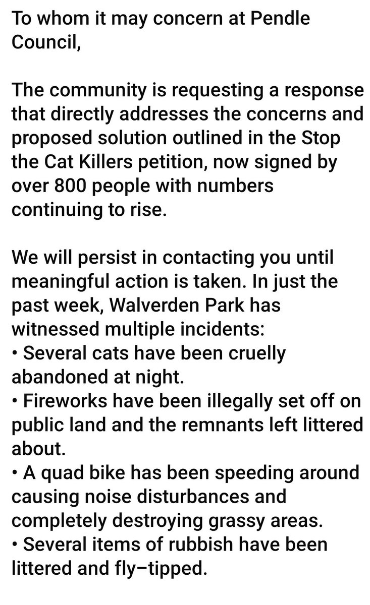 MissingPetsGB's tweet image. Hi .@PendleBC This petition regarding the Cat Killings and other antisocial behaviour has twice been sent to you with documents/evidence

Still waiting a response. Please see--