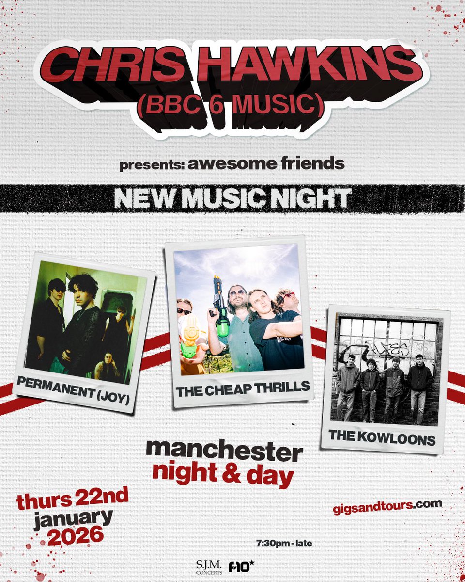 Manchester 🐝 we are very excited to be headlining Night &amp; Day for <a href="/BBC6Music/">BBC Radio 6 Music</a> ‘s Chris Hawkins.

🎟️ Tickets are limited 💨 presale registration is live! gigst.rs/AFsignup

Presale tickets go on sale Wednesday 12th November 10AM
General Sale Friday 14th November 10 am