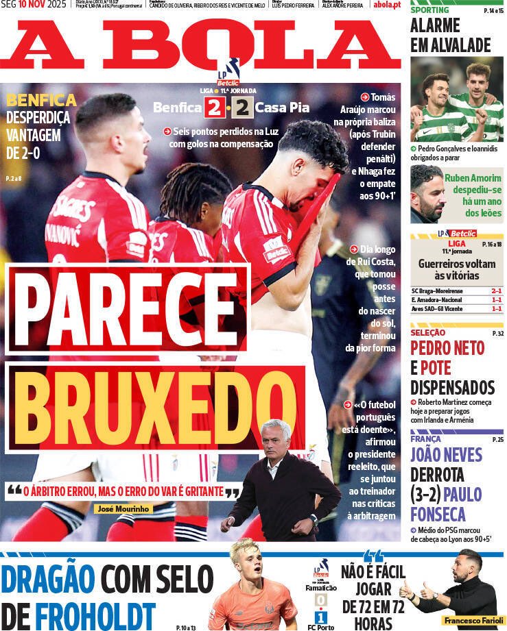 Televisão vs Gustavo Correia abandonar o relvado a correr.