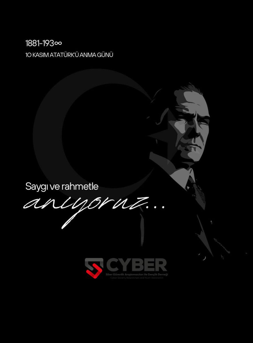 🇹🇷 Cumhuriyetimizin kurucusu Gazi Mustafa Kemal Atatürk’ü saygı ve rahmetle anıyoruz.
♾️

#10Kasim