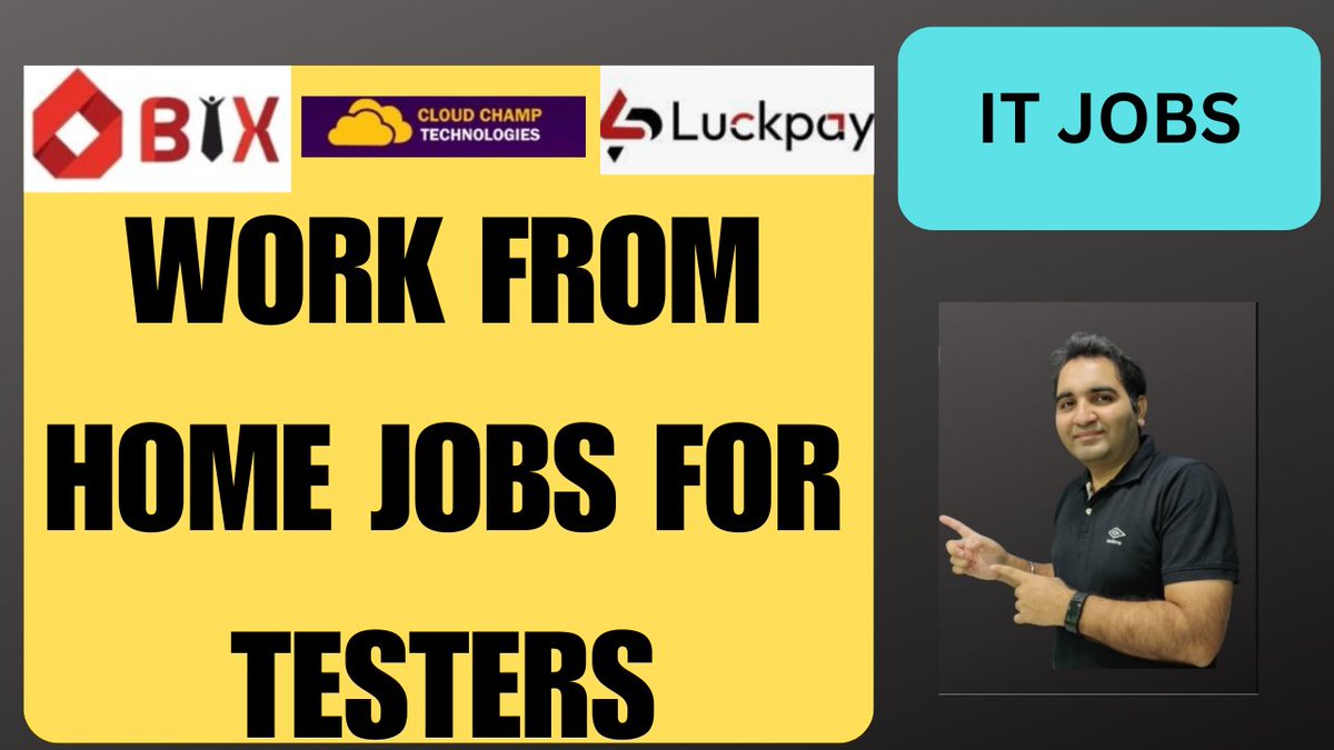 rdautomation's tweet image. youtu.be/jbuMsaBMjR0
New video on Testing Jobs For Freshers &amp;amp; Experienced is out.
Like, Share &amp;amp; Subscribe our channel.
#testingjobs #qajobs #rdautomationlearning