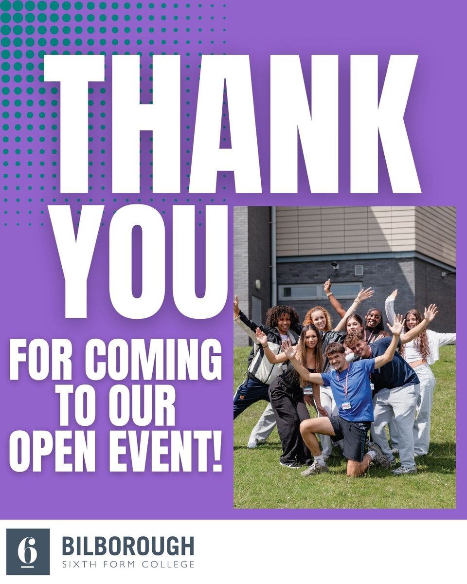 Thank you for coming to our Open event! It was lovely to meet you and we hope you enjoyed it!

#bilboroughcollege #thankyou