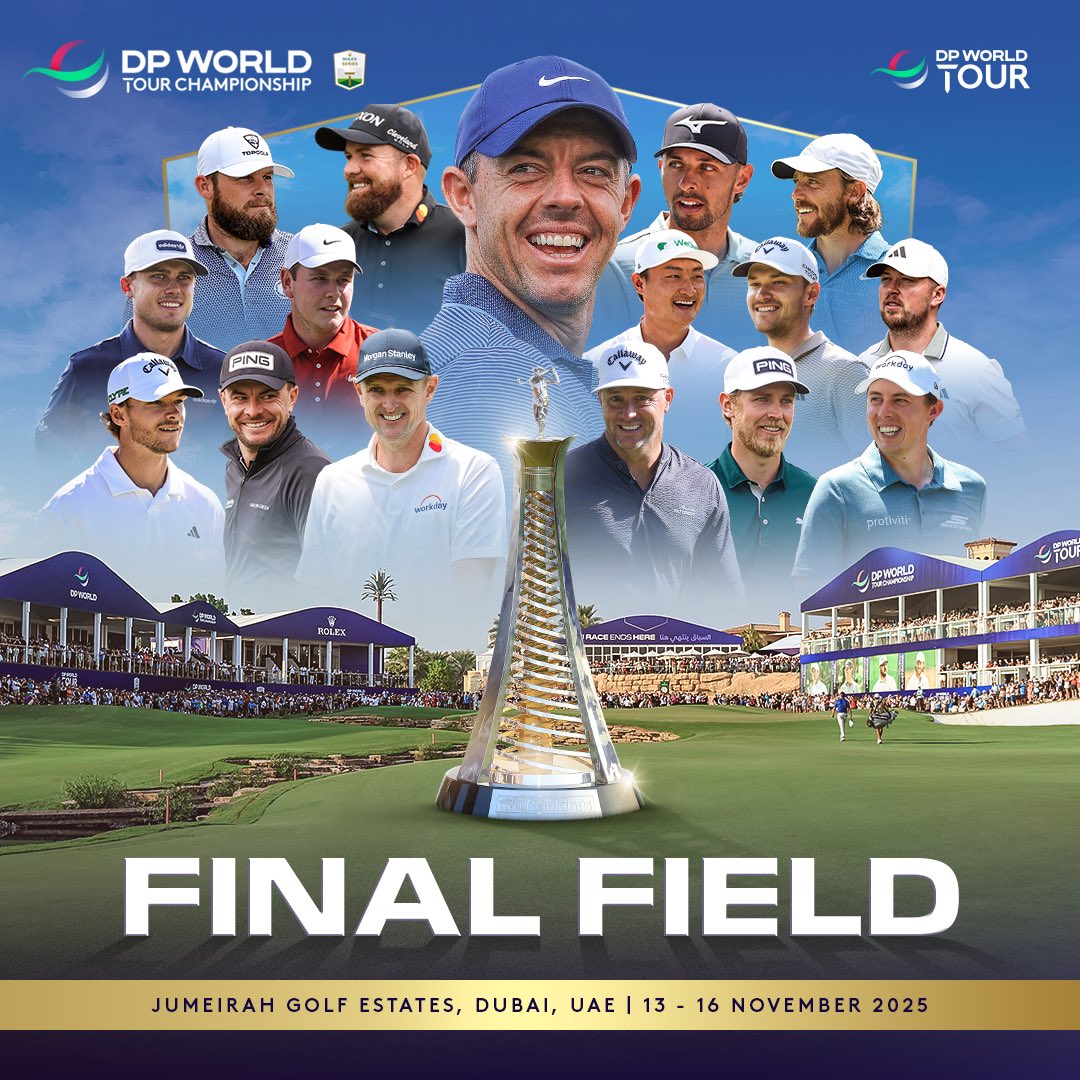 The lineup for the final @dpworldtour event of the season is set 🙌

#DPWTC #RolexSeries