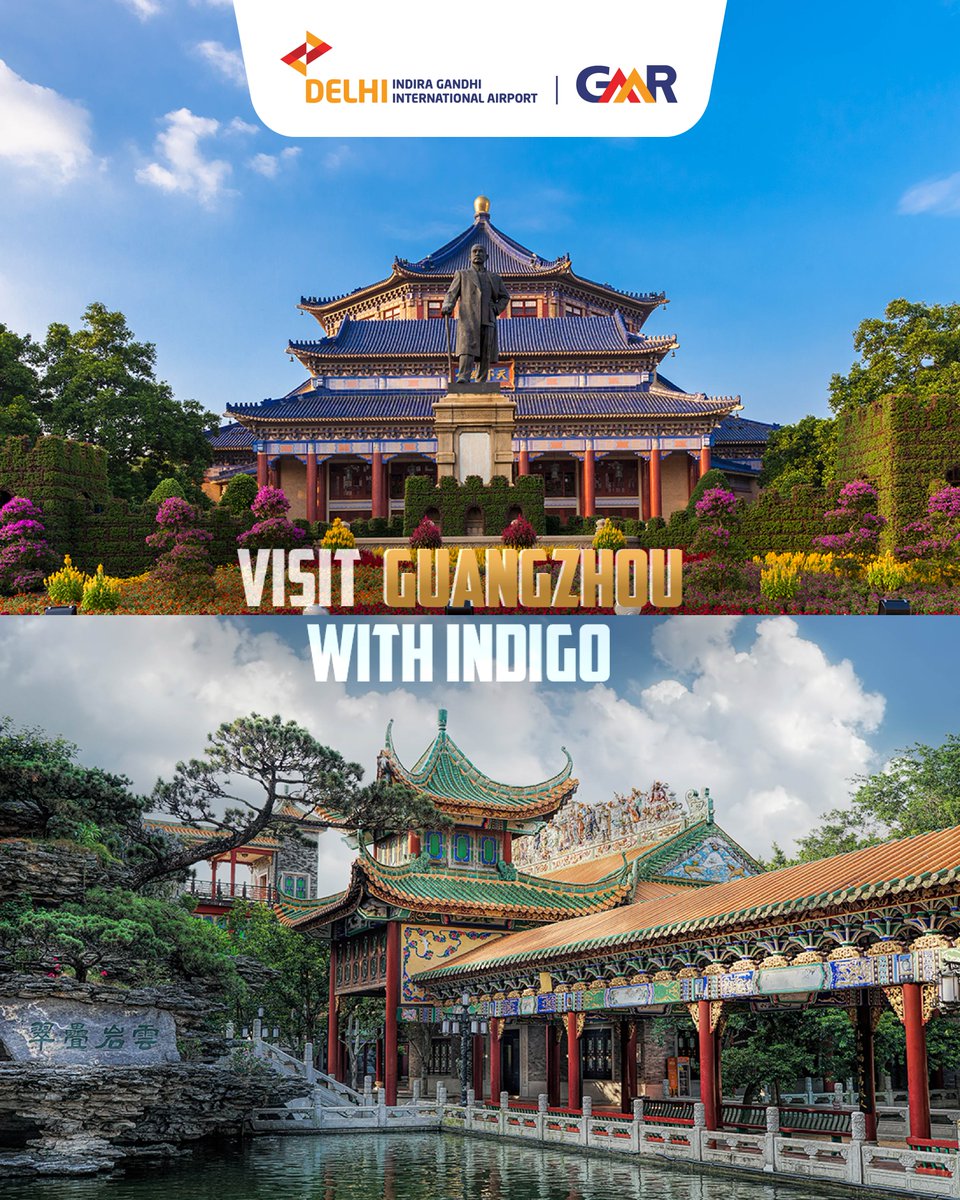 DelhiAirport's tweet image. Exciting news for travellers! 🌏
Now fly to Shanghai with China Eastern and Guangzhou with IndiGo.
Experience culture, cuisine and the charm of China once again. 🏯
#DelhiAirport #NowFlying #TravelWithDEL #ChinaFlights #ExploreMore